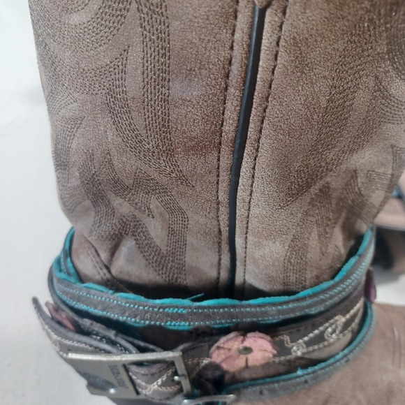 Durango Crush Western Pointed Toe Cowgirl 12" Accessory Harness Buckle Boots 8M - Picture 8 of 12